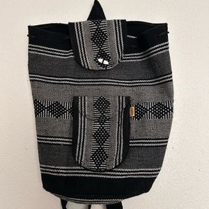 Woven Drawstring Backpack